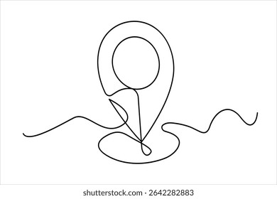 Símbolo de localização mínimo de arte de linha contínua