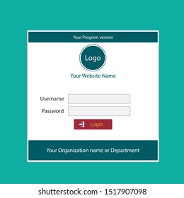 Minimal login form template design for website and applications