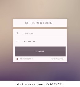 minimal login form template design for website and applications