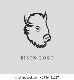 minimaler Logo-Bison, Symbol, Symbol, Vektor.