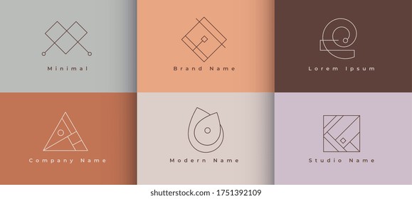 minimal logo collection in geometric style design