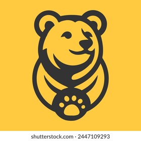 Minimal Logo des niedlichen Bären