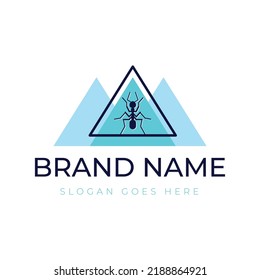 Minimal Logo Design with Ant and Mountain