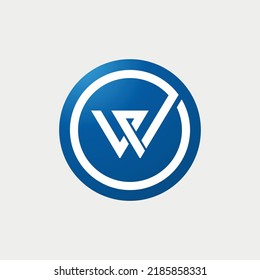 Diseño de logotipo mínimo consistente en la letra W en un círculo