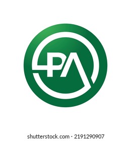 Minimales Logo-Design mit Corporate Concept aus Buchstaben P und A