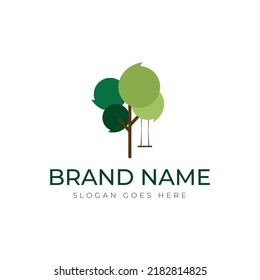 Minimal Logo Design with Creative Tree Design and Swing