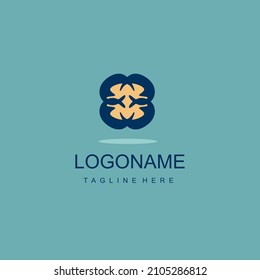 minimal logo design in the form of a tiger, in the form of a flower, in the form of two birds. an interesting idea is displayed in the logo. icon for a game project. creative illustration for your com
