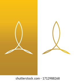 Minimal logo design, golden shapes and abstract symbols, design concepts, logos, logo elements for the template.