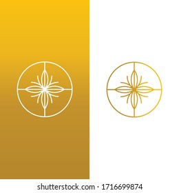 Minimal logo design, golden shapes and abstract symbols, design concepts, logos, logo elements for the template.