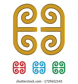 Minimal logo design, golden shapes and abstract symbols, design concepts, logos, logo elements for the template.