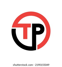 Diseño de logotipo mínimo hecho de letras T y P