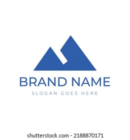 Diseño de logotipo mínimo con vista de montaña