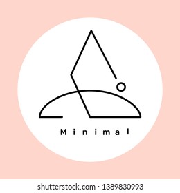 Minimales Logo-Design auf nacktem Hintergrund, Vektorgrafik