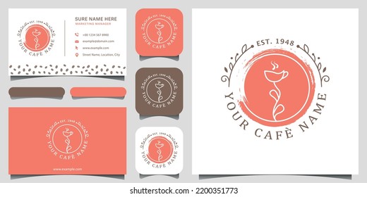 Diseño de logotipo mínimo para el café rosa