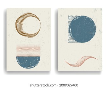 Minimal logo design .Sun, moon, waves  . Vector aesthetic background
