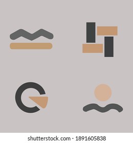 minimal logo element collection in 2 colors