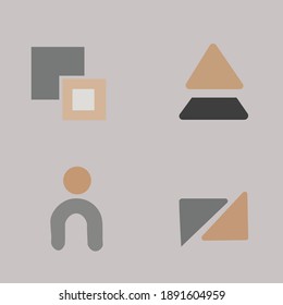minimal logo element collection in two colors