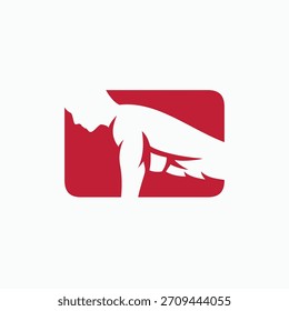 Un logotipo minimalista con una silueta recortada de un hombre haciendo un push up. Ideal para empresas relacionadas con el fitness y el ejercicio.