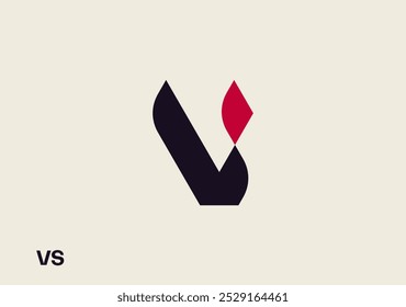 Logotipo mínimo com VS, capturando simplicidade e modernidade em um design elegante