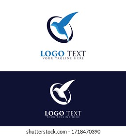 Minimal logo flying bird logo modern vector illustration