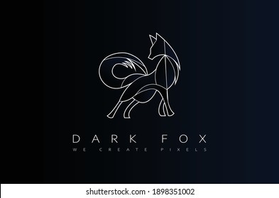 Minimal logo of Fox, Abstract Dark Fox vector