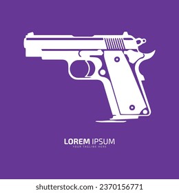 Minimales Logo der Pistolenkarte Symbol Waffe Silhouette einzelne Vorlage Design