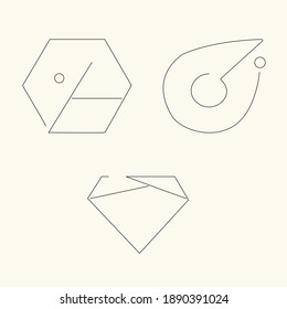 minimal logo icons set vector template