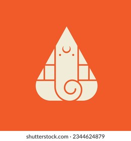 Minimal logo illustration of lord Ganesha 