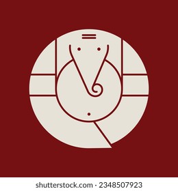 minimal logo illustration of lord Ganesha 