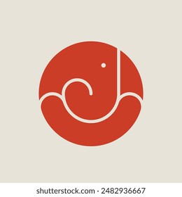 minimal logo illustration of lord Ganesha , Ganesha Illustration, 