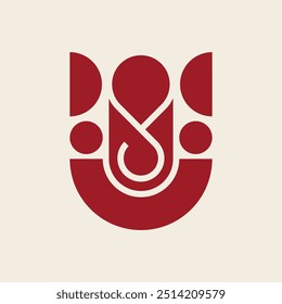 Minimal logo illustration of lord ganesha 