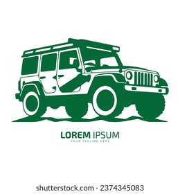 Minimales Logo für Jeep-Symbol außerhalb der Straße Vektorsymbol Silhouette einzeln Design