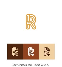 Minimaler Logo-Letter R des Mono-Symbol-Linie-Kunstillustrators Elegantes Logo-Symbol, Vektorclip-Kunst