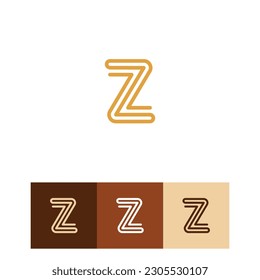 Logotipo mínimo Letra Z del ilustrador del hilo del icono de monograma Elegante tipografía símbolo del logotipo vector clipart