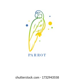 minimal logo macaw parrot ,symbol,icon,vector.