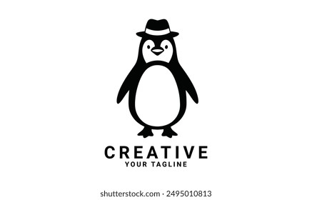 minimal logo, penguin logo, icon logo