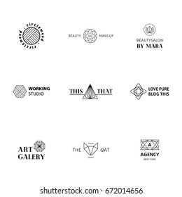 Minimal Logo Set Different Black Designs Stock Vector (Royalty Free ...