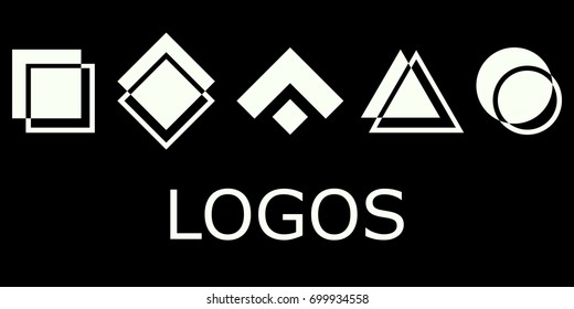 Minimal logo set with different black designs. Vector illustration