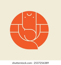 minimal logo style illustration of lord Ganesha, Ganesha icon 