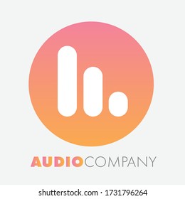 Minimal logo vector illustration. Logo for music company or business. Music audio business icon. Graphic element icon for business and advertising. Music streaming. Simple modern minimal music logo.