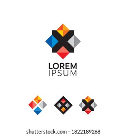Minimales Logo1, abstraktes Design, würfelförmige Form, modernes Design, für Unternehmen 