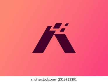 minimal logomark design letter A Digital Data symbol