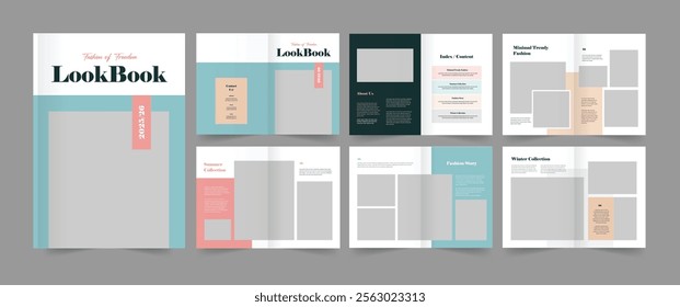 Minimal Lookbook Design, Fashion Look book Layout, Photography Portfolio, Wedding Album 