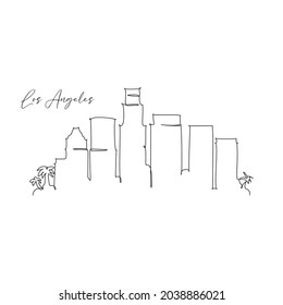 Minimal Los Angeles City Linear Skyline with Typographic Design