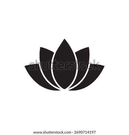 Minimal Lotus Silhouette Vector Art