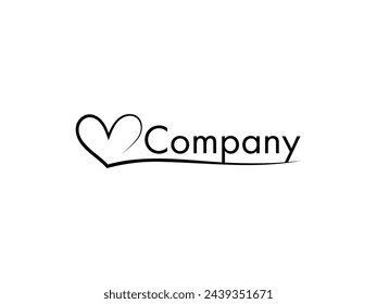 minimal love heart line logo design