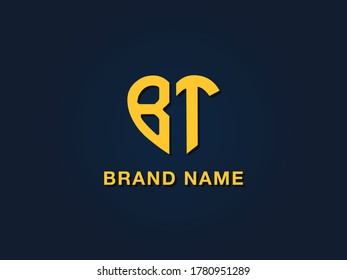 Minimal love initial letter BT logo. This icon incorporate with two love shape typeface in the creative way.It will be suitable for which company or brand name start those initial.