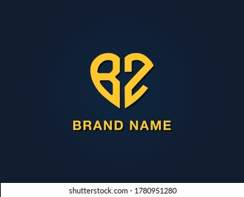 Minimal love initial letter BZ logo. This icon incorporate with two love shape typeface in the creative way.It will be suitable for which company or brand name start those initial.