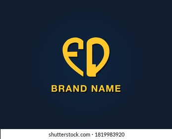 Minimal love initial letter FQ logo. This icon incorporate with two love shape typeface in the creative way.It will be suitable for which company or brand name start those initial.