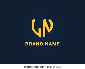 Minimal love initial letter LN logo. This icon incorporate with two love shape typeface in the creative way.It will be suitable for which company or brand name start those initial.